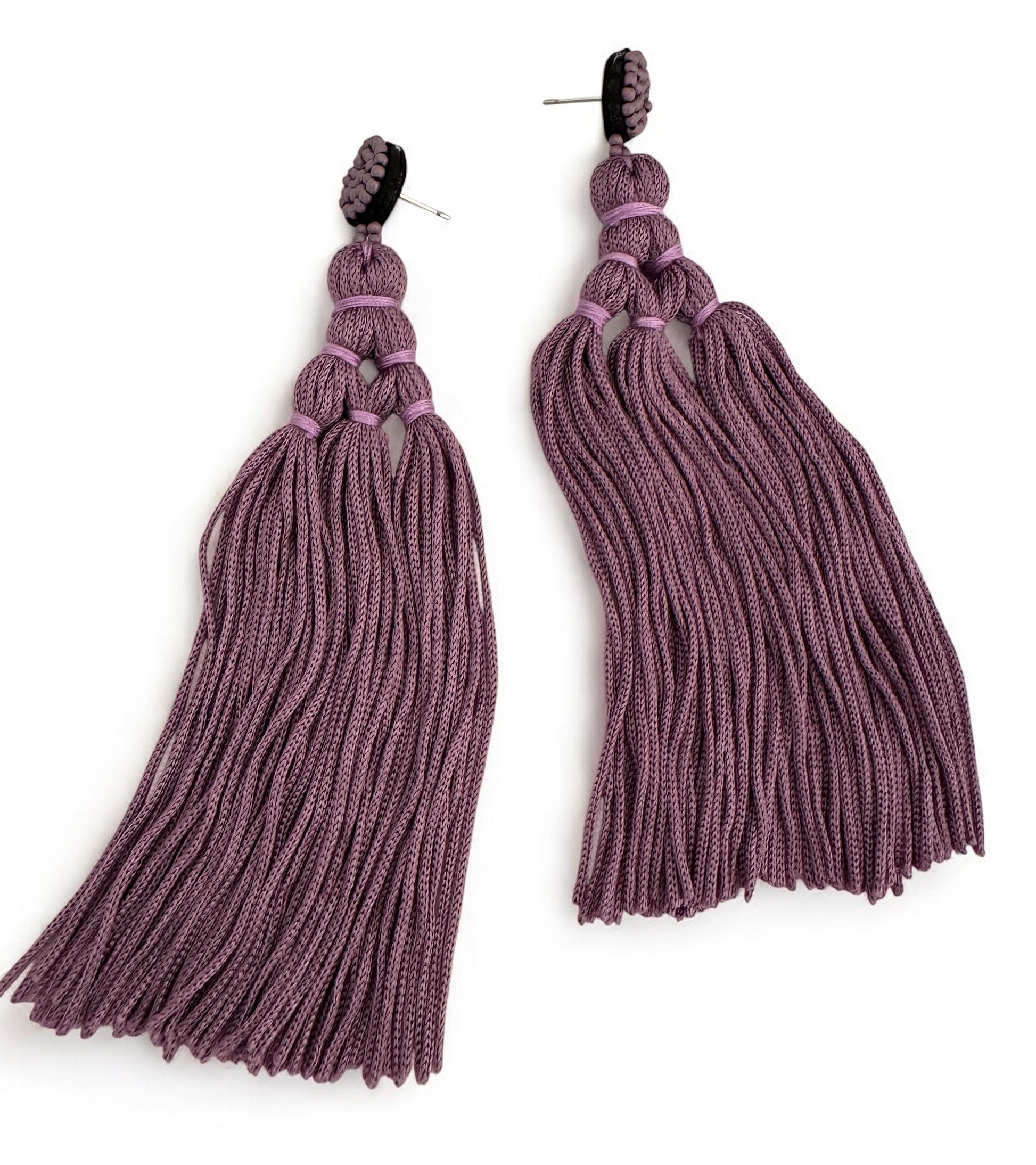 Boho Long Tassel Earrings with Beaded Stud – Bold Fringed Statement Jewellery - Fatisha Boutique #