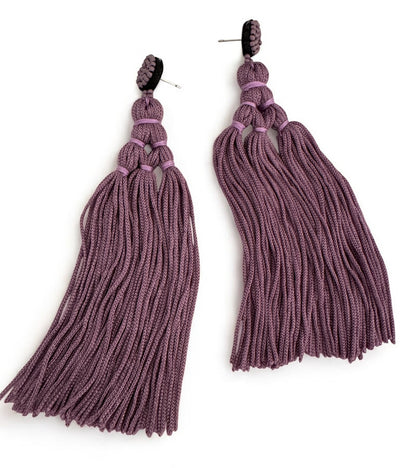 Boho Long Tassel Earrings with Beaded Stud – Bold Fringed Statement Jewellery - Fatisha Boutique #