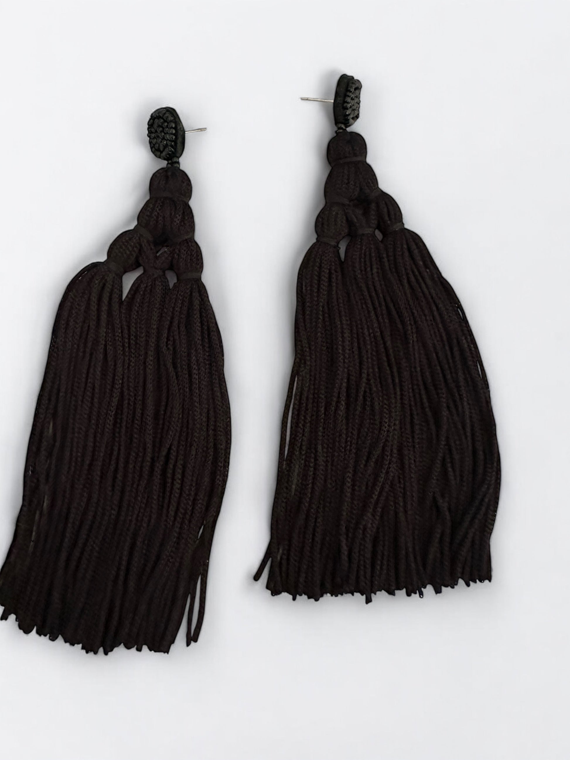 Boho Long Tassel Earrings with Beaded Stud – Bold Fringed Statement Jewellery - Fatisha Boutique #
