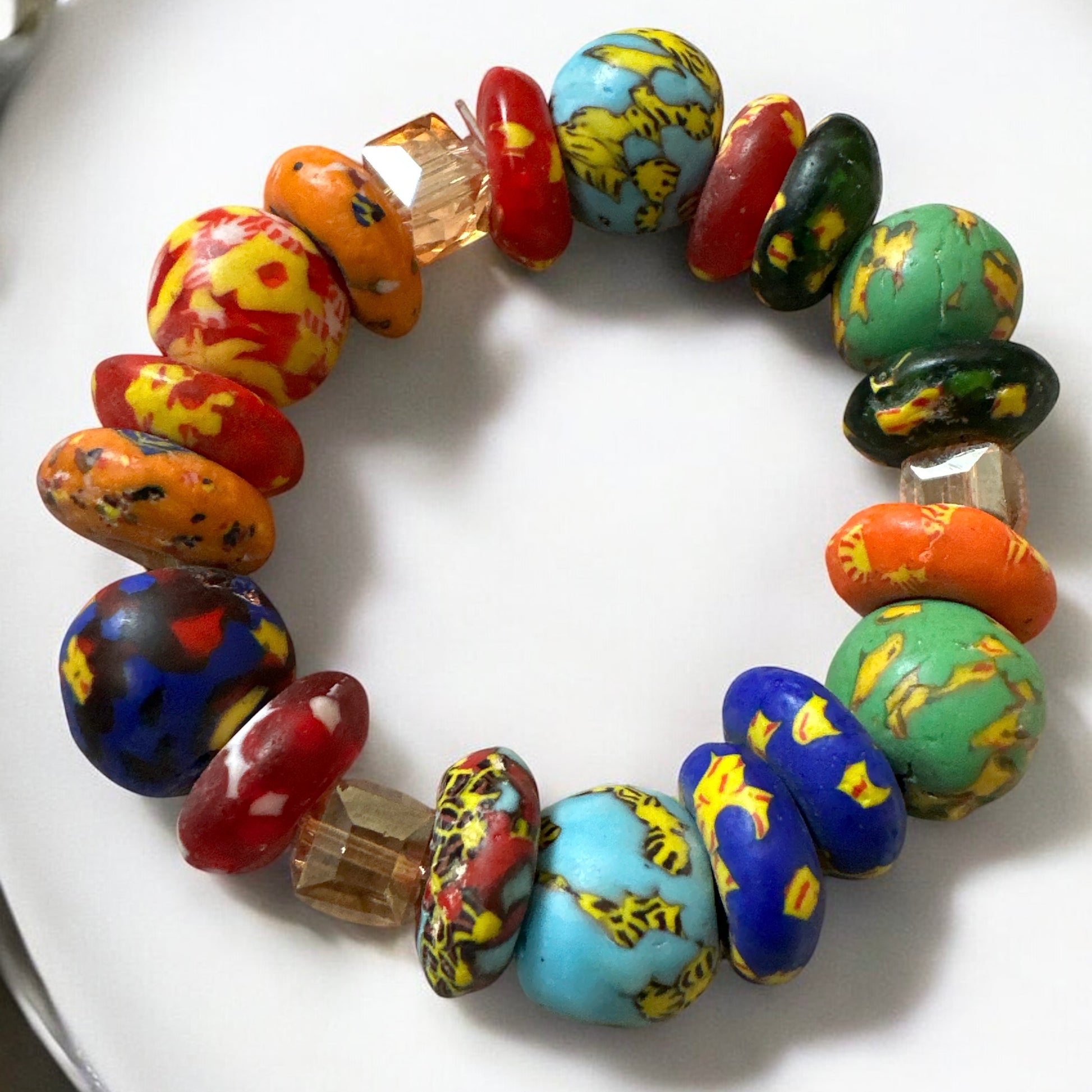 Authentic West African Korobo Bracelet – Handmade Chunky Tribal Beaded Jewellery - Fatisha Boutique #