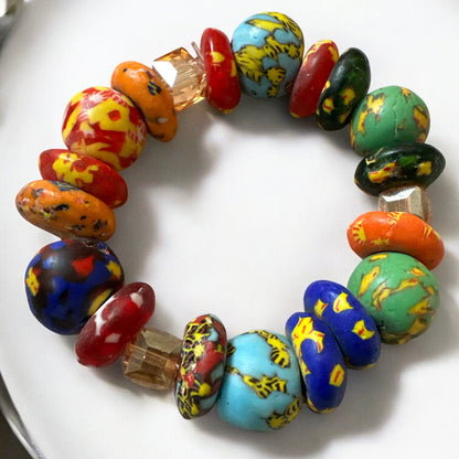 Authentic West African Korobo Bracelet – Handmade Chunky Tribal Beaded Jewellery - Fatisha Boutique #