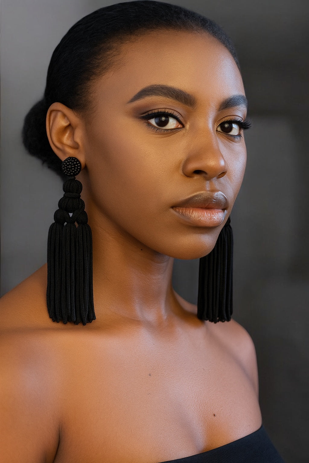Boho Long Tassel Earrings with Beaded Stud – Bold Fringed Statement Jewellery - Fatisha Boutique #