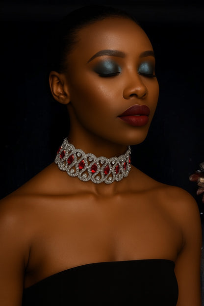 Elegant Rhinestone Choker Necklace | Sparkling Crystal Statement Jewellery - Fatisha Boutique #