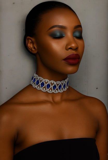 Elegant Rhinestone Choker Necklace | Sparkling Crystal Statement Jewellery - Fatisha Boutique #