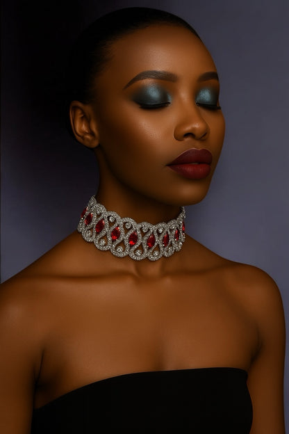 Elegant Rhinestone Choker Necklace | Sparkling Crystal Statement Jewellery - Fatisha Boutique #