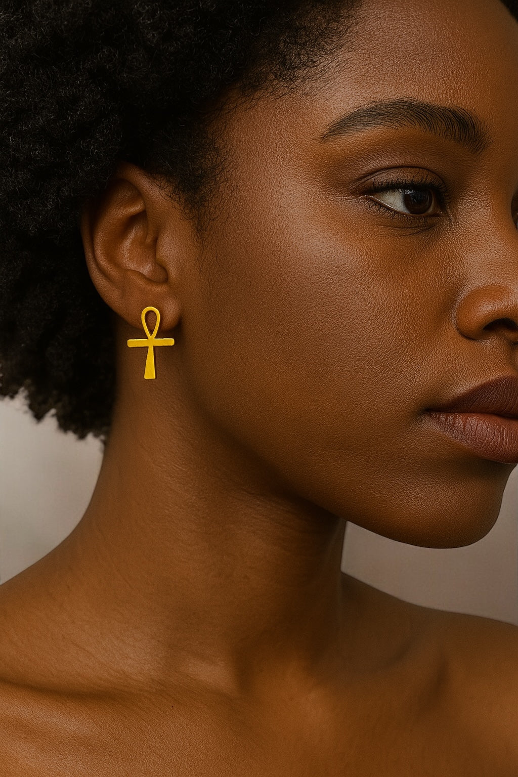 Small Ankh Cross Stud Earrings | Stainless Steel Egyptian Symbol Jewellery - Fatisha Boutique #