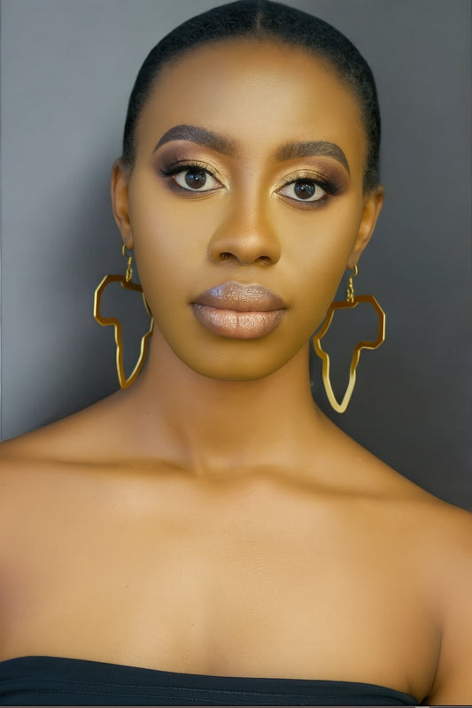 Africa Map Stainless Steel Earrings – Medium Outline Hoops (Silver & Gold) - Fatisha Boutique #