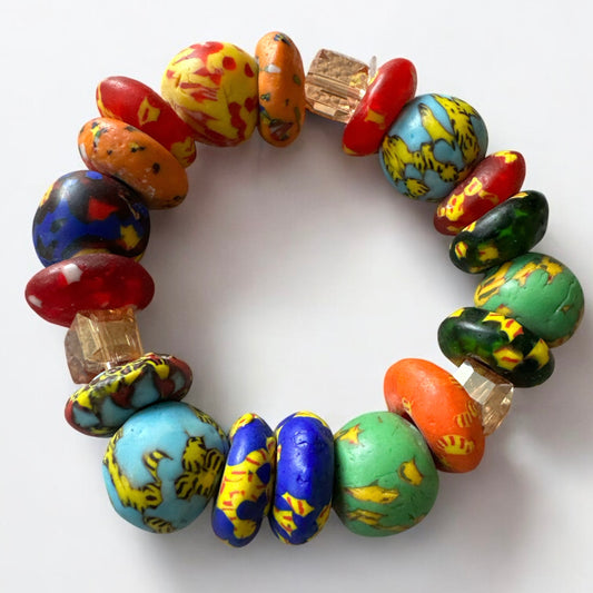 Authentic West African Korobo Bracelet – Handmade Chunky Tribal Beaded Jewellery - Fatisha Boutique #