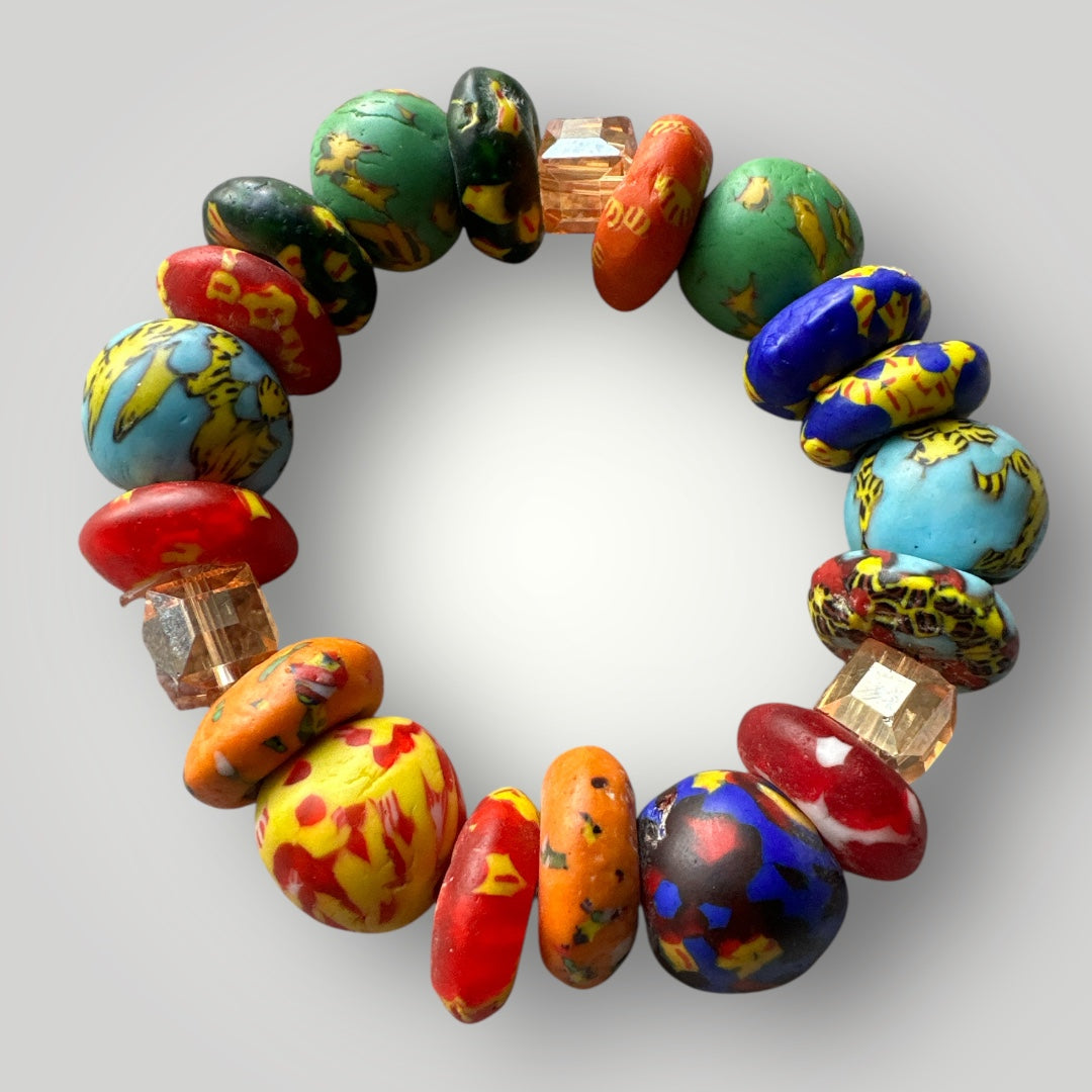 Authentic West African Korobo Bracelet – Handmade Chunky Tribal Beaded Jewellery - Fatisha Boutique #