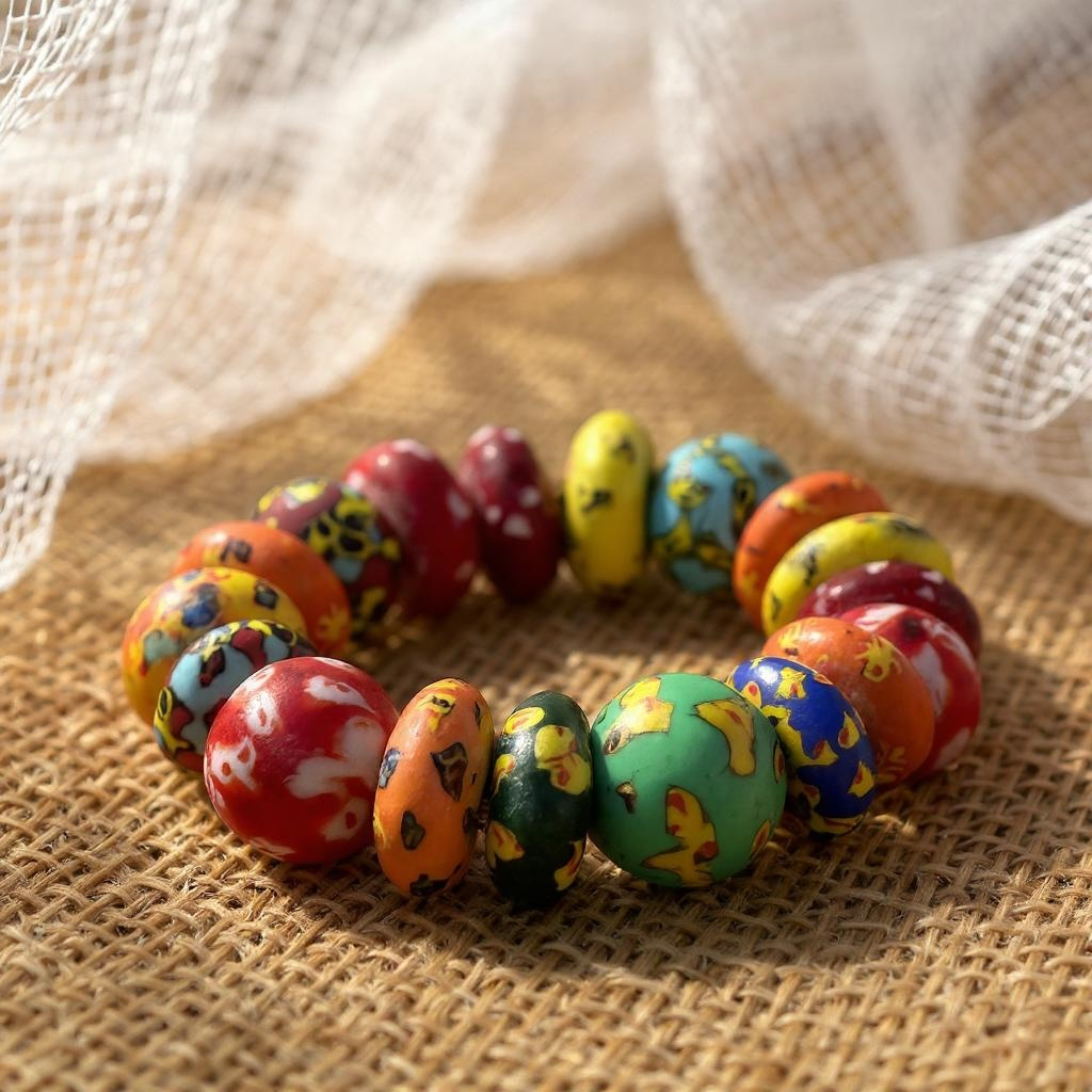 Authentic West African Korobo Bracelet – Handmade Chunky Tribal Beaded Jewellery - Fatisha Boutique #
