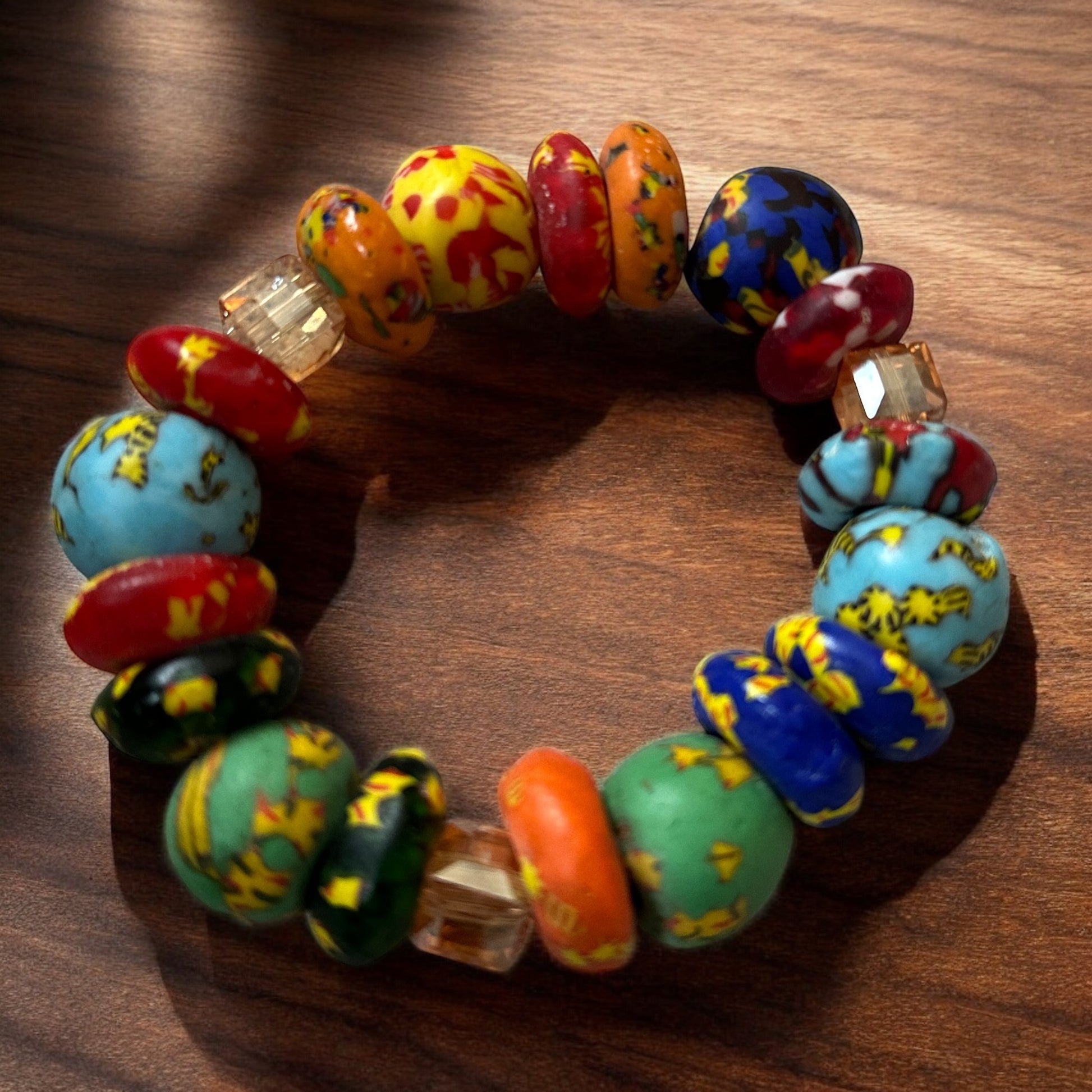 Authentic West African Korobo Bracelet – Handmade Chunky Tribal Beaded Jewellery - Fatisha Boutique #