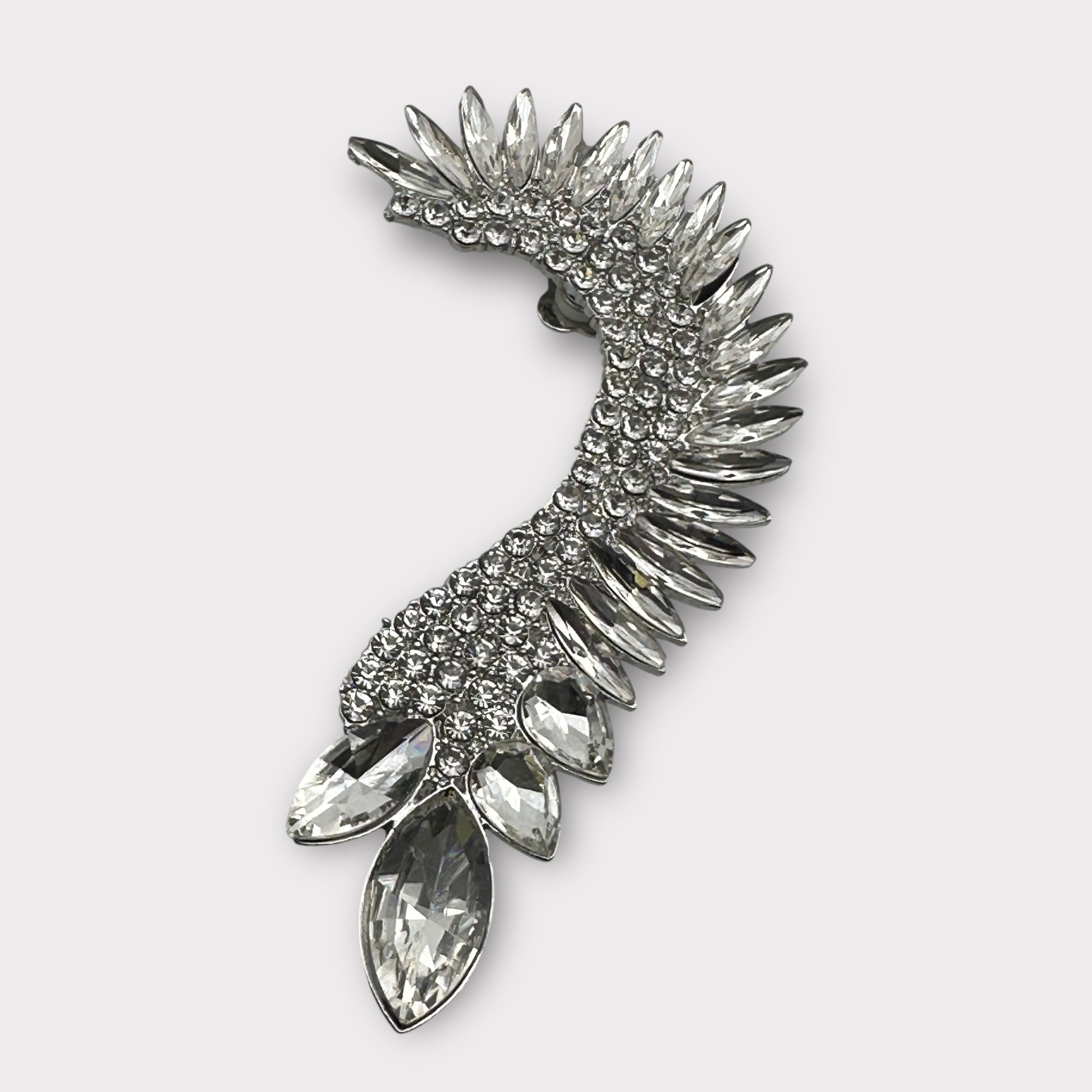 Glamorous Left Ear Crystal Rhinestone Wrapped Earring – Statement Jewellery - Fatisha Boutique #