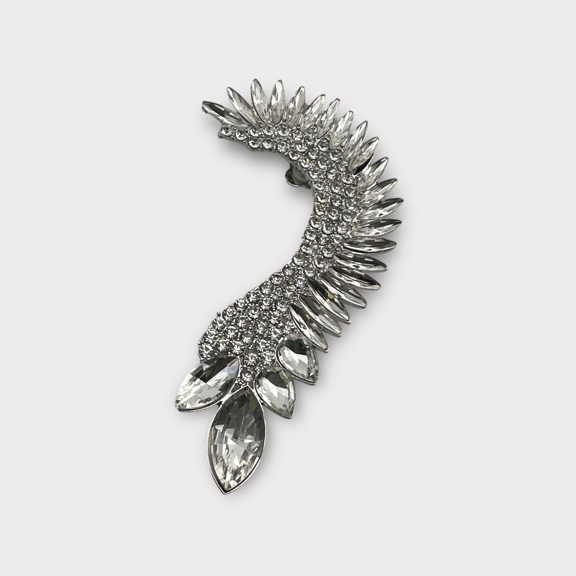 Glamorous Left Ear Crystal Rhinestone Wrapped Earring – Statement Jewellery - Fatisha Boutique #