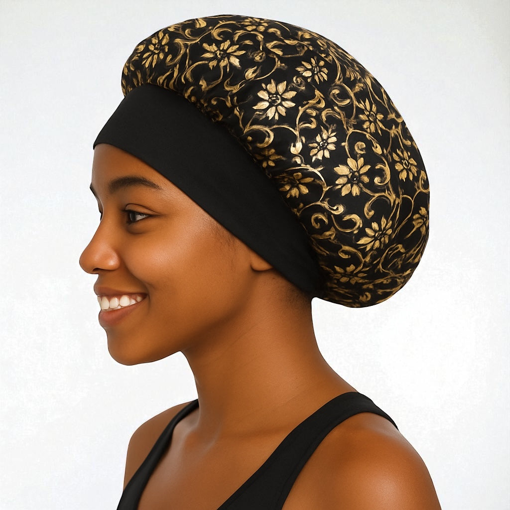 Wide Elastic Band Single Layer Bonnet Cap – Lightweight Breathable Hair Protection - Fatisha Boutique #