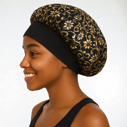 Wide Elastic Band Single Layer Bonnet Cap – Lightweight Breathable Hair Protection - Fatisha Boutique #