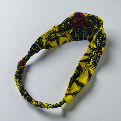 Yellow & Pink Ankara African Print Headband – Elastic Comfort Fit - Fatisha Boutique #