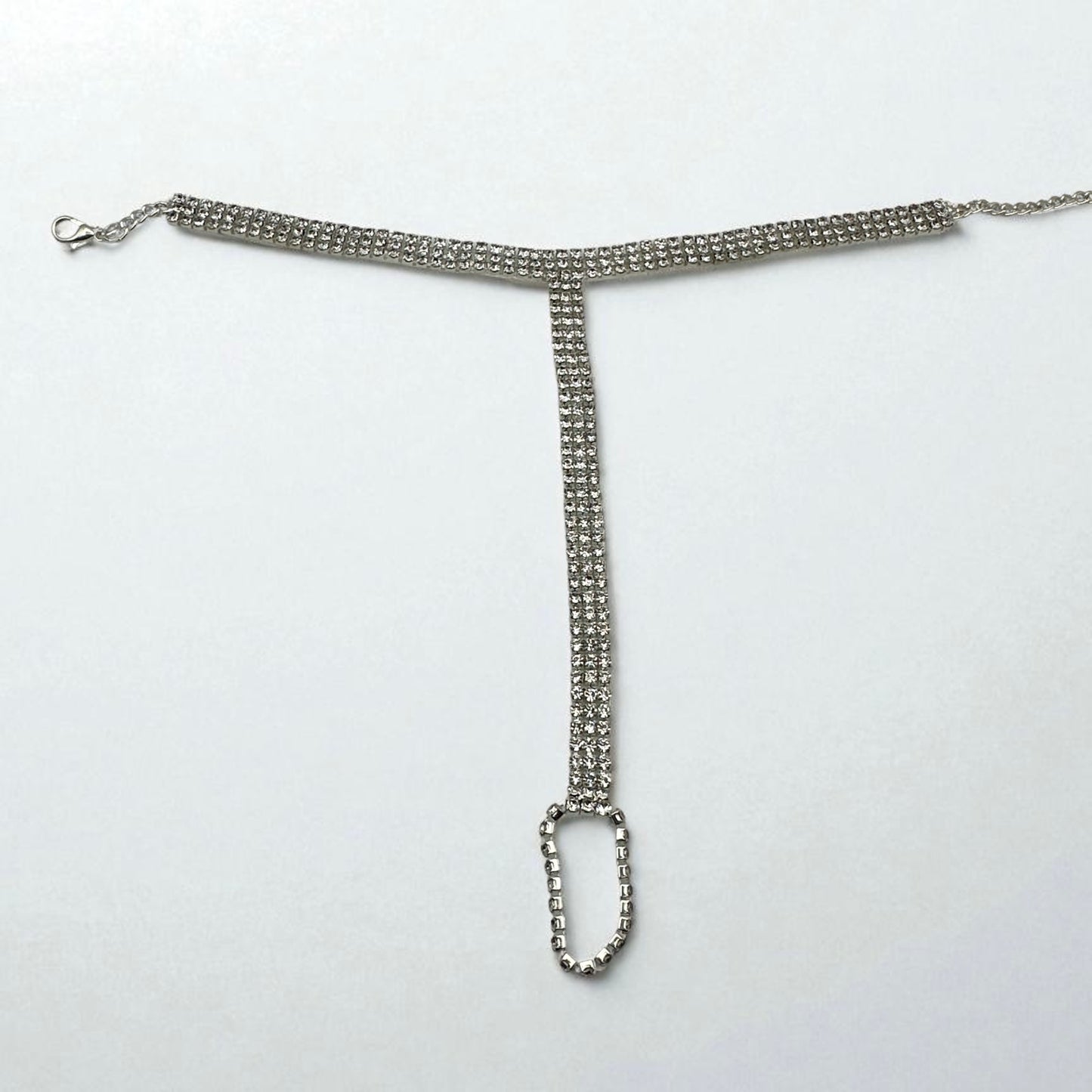 Pair of Sparkling Crystal Rhinestone Barefoot Sandals – Gold & Silver Bridal Toe Anklets - Fatisha Boutique #