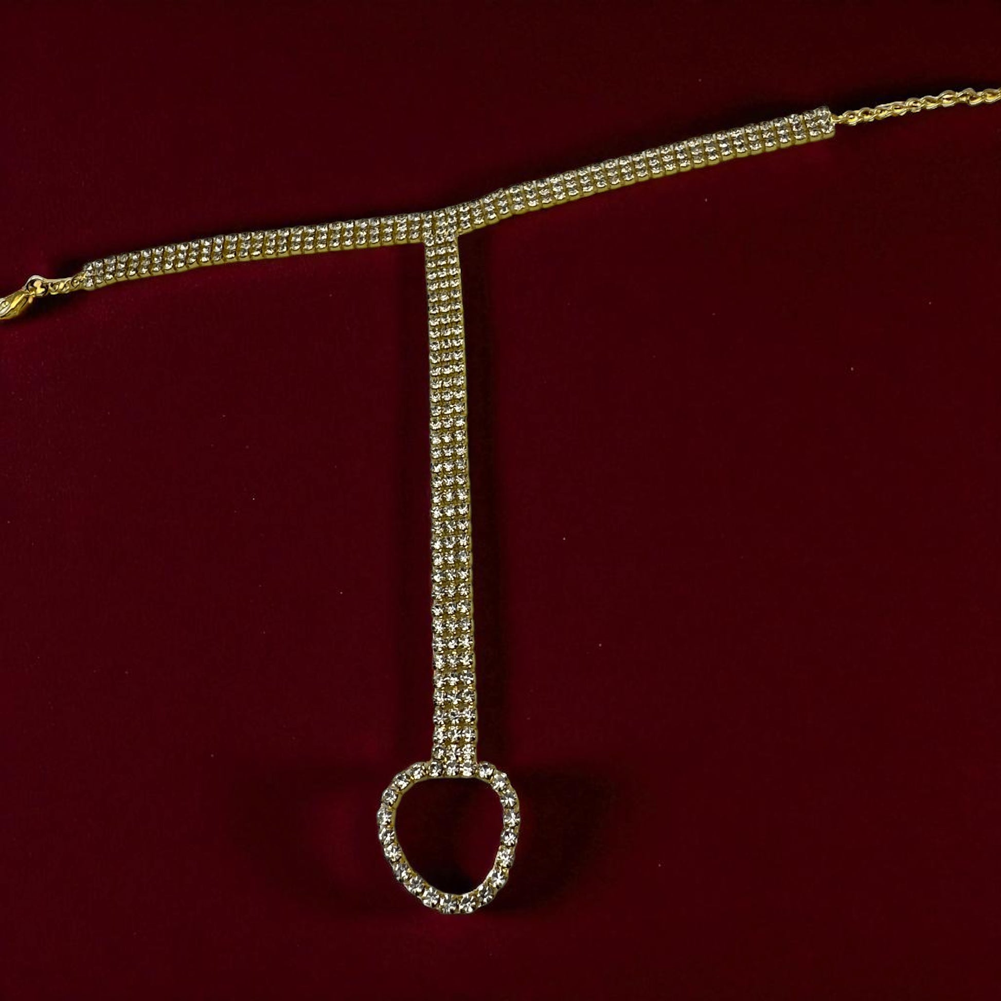 Pair of Sparkling Crystal Rhinestone Barefoot Sandals – Gold & Silver Bridal Toe Anklets - Fatisha Boutique #