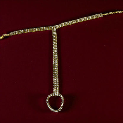 Pair of Sparkling Crystal Rhinestone Barefoot Sandals – Gold & Silver Bridal Toe Anklets - Fatisha Boutique #