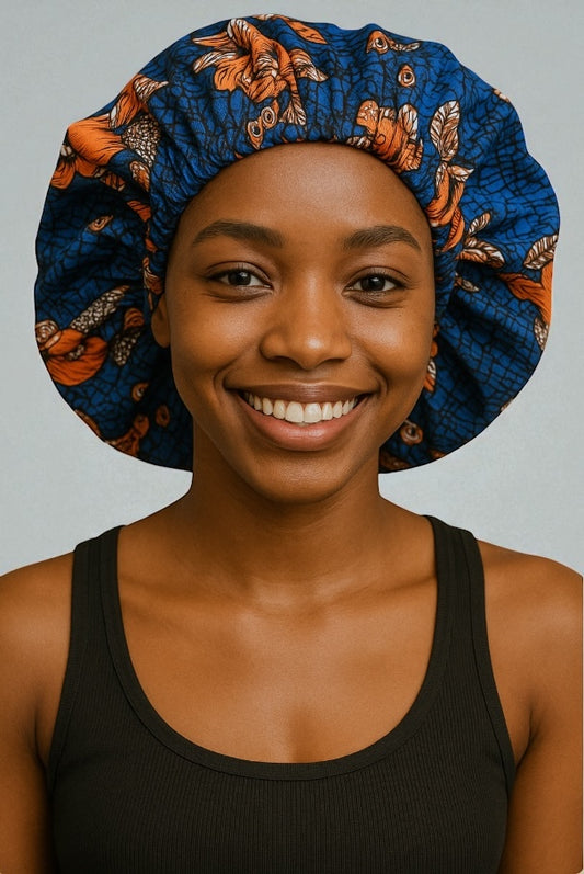 Double Layered Ankara Satin Silk Reversible Bonnet Cap – African Print Sleep Hat - Fatisha Boutique #