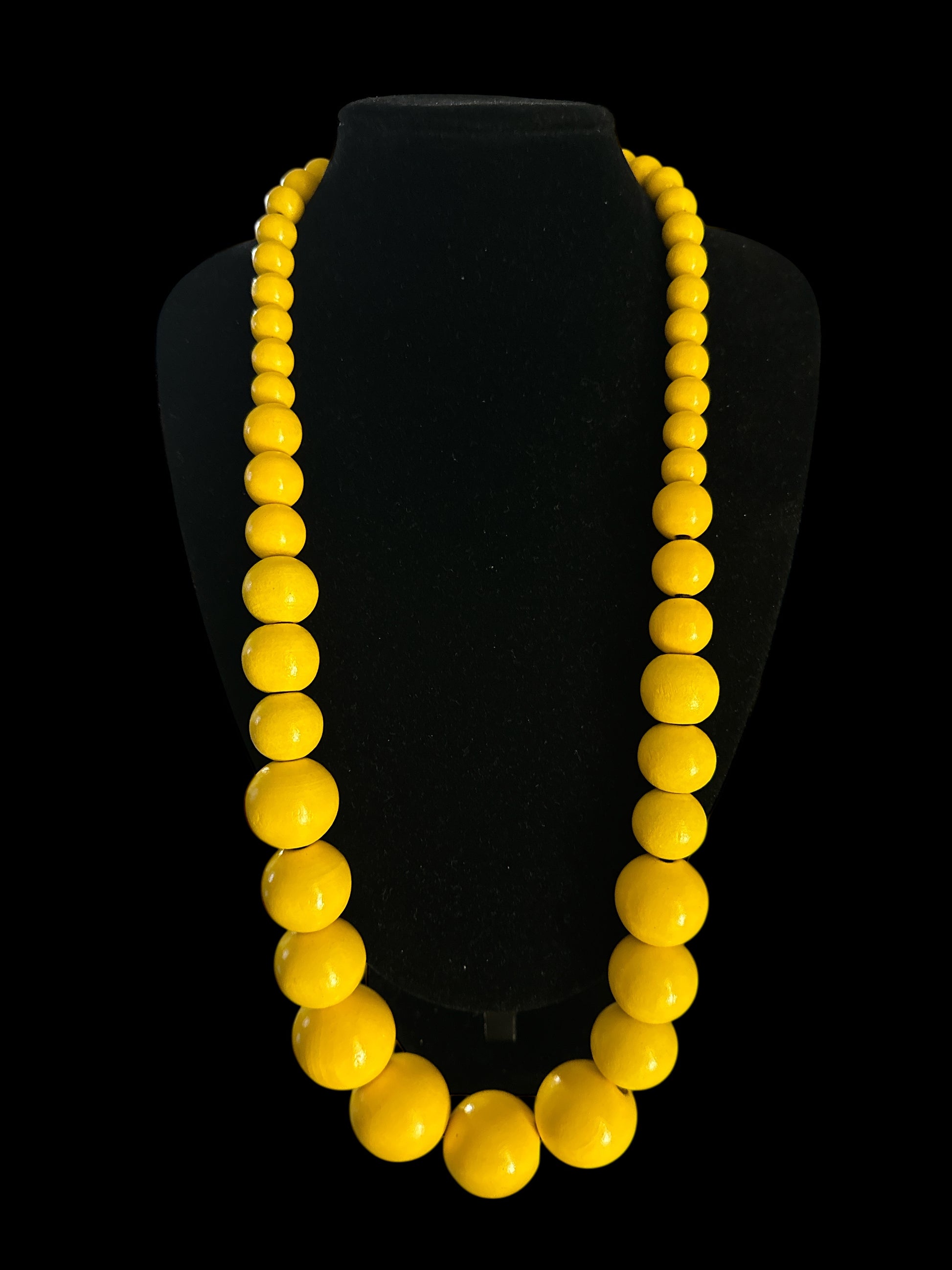 Bohemian Chunky Wooden Bead Necklace – 80cm Bold Statement Jewellery in Colours - Fatisha Boutique #