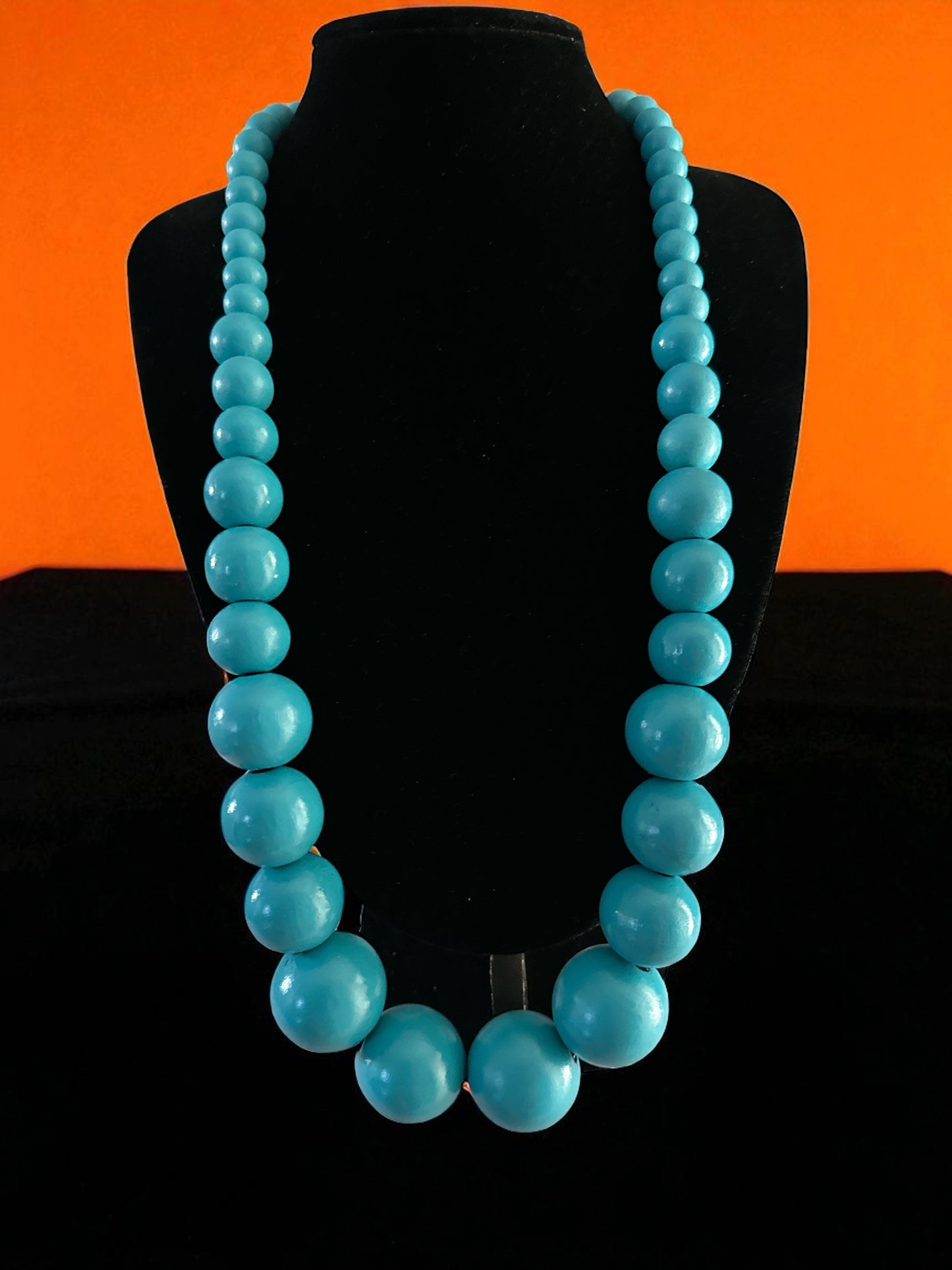 Bohemian Chunky Wooden Bead Necklace – 80cm Bold Statement Jewellery in Colours - Fatisha Boutique #