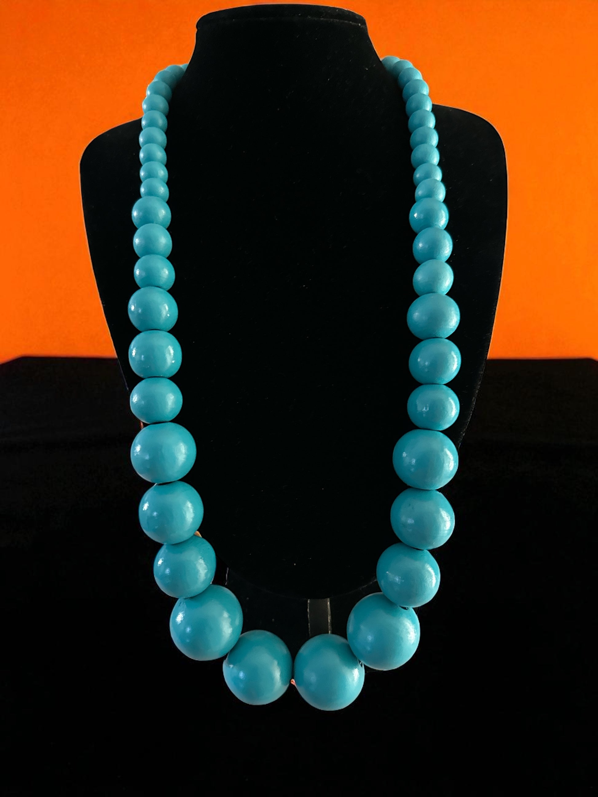 Bohemian Chunky Wooden Bead Necklace – 80cm Bold Statement Jewellery in Colours - Fatisha Boutique #