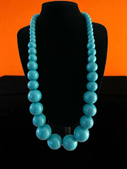 Bohemian Chunky Wooden Bead Necklace – 80cm Bold Statement Jewellery in Colours - Fatisha Boutique #