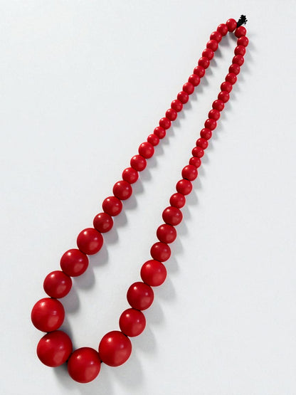 Bohemian Chunky Wooden Bead Necklace – 80cm Bold Statement Jewellery in Colours - Fatisha Boutique #