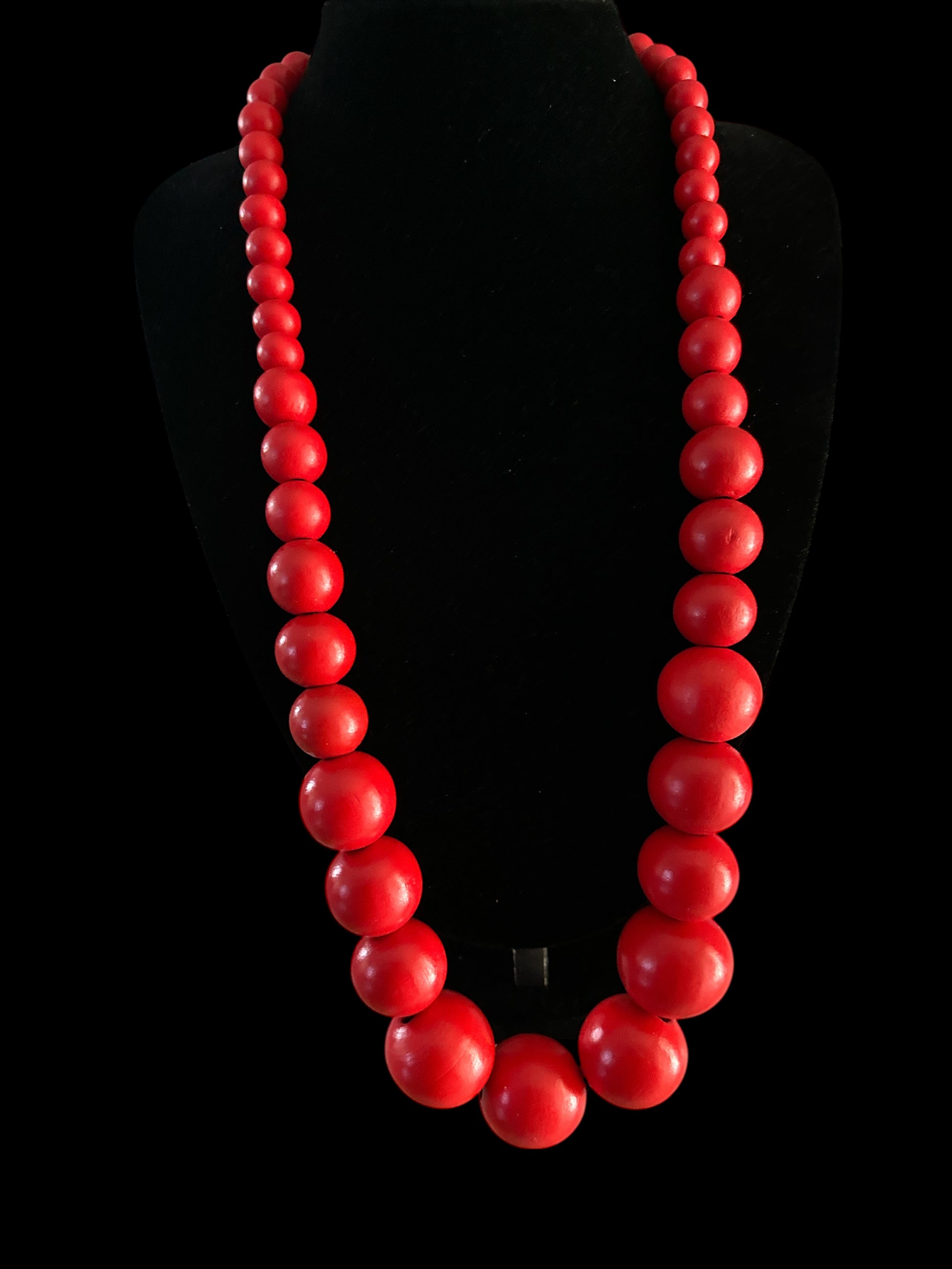 Bohemian Chunky Wooden Bead Necklace – 80cm Bold Statement Jewellery in Colours - Fatisha Boutique #