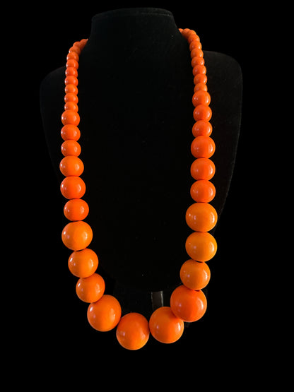 Bohemian Chunky Wooden Bead Necklace – 80cm Bold Statement Jewellery in Colours - Fatisha Boutique #