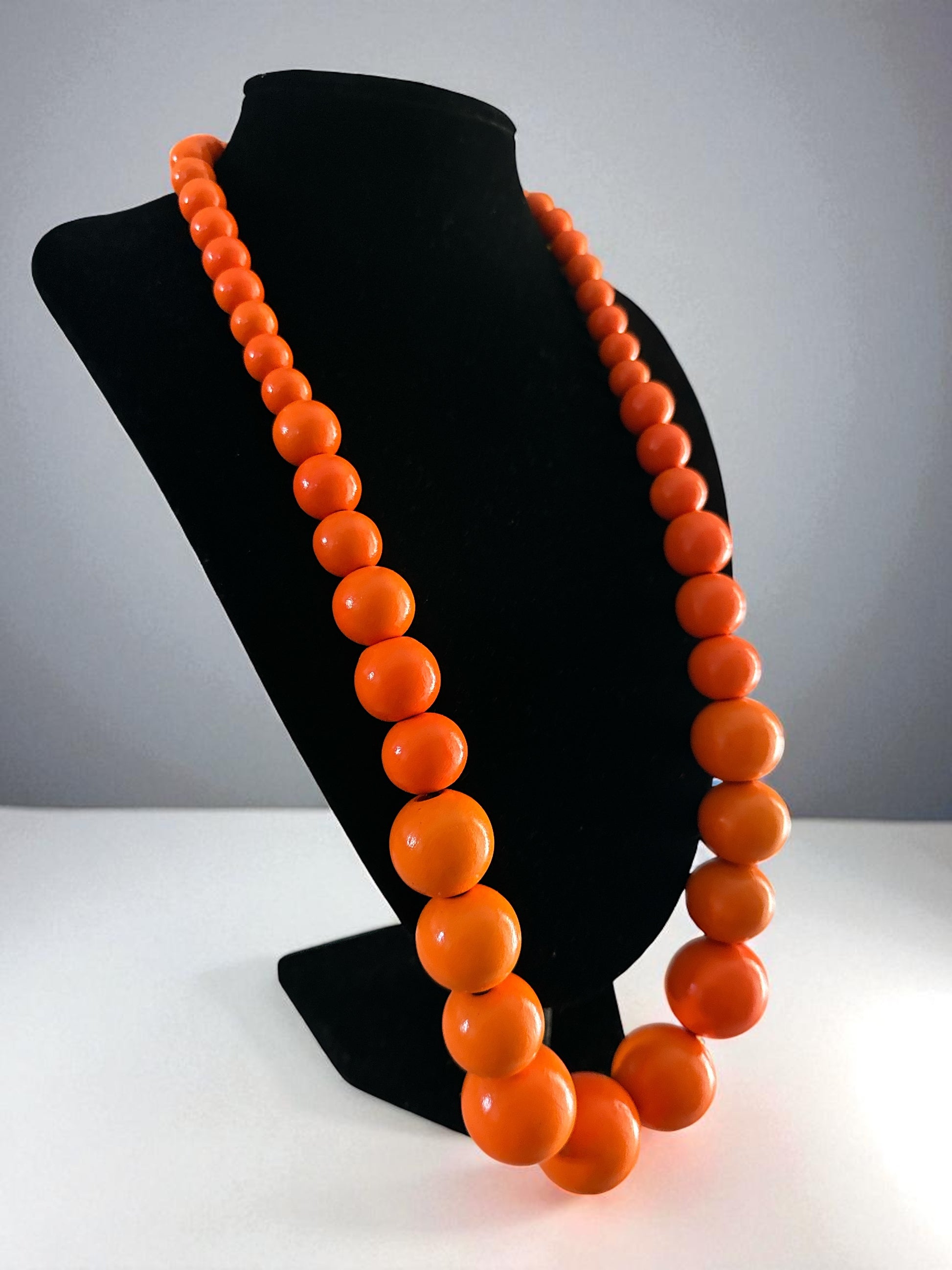 Bohemian Chunky Wooden Bead Necklace – 80cm Bold Statement Jewellery in Colours - Fatisha Boutique #