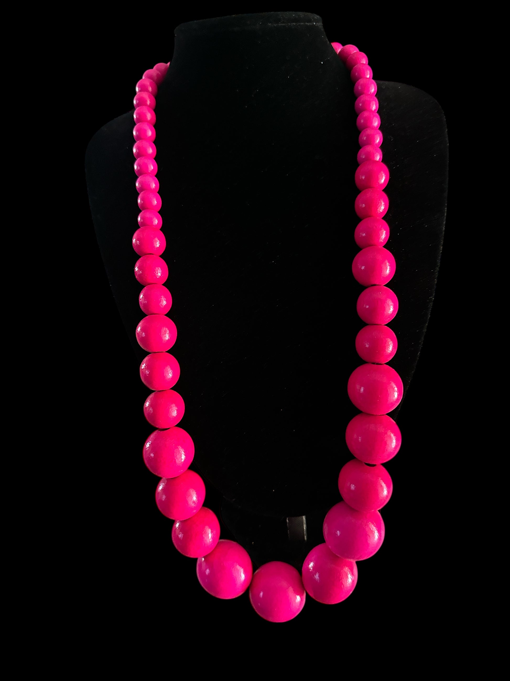 Bohemian Chunky Wooden Bead Necklace – 80cm Bold Statement Jewellery in Colours - Fatisha Boutique #