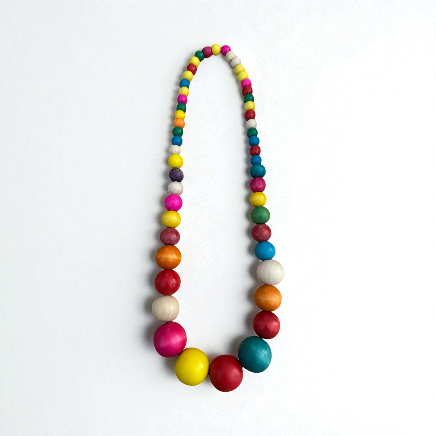 Bohemian Chunky Wooden Bead Necklace – 80cm Bold Statement Jewellery in Colours - Fatisha Boutique #