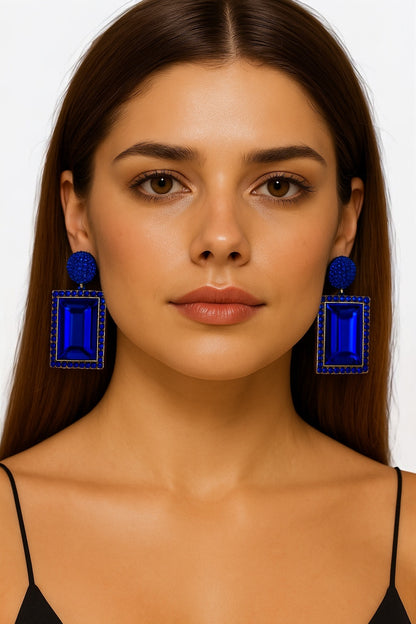 Bold Rhinestone Statement Earrings – Elegant Party Jewellery in Multiple Colours - Fatisha Boutique #