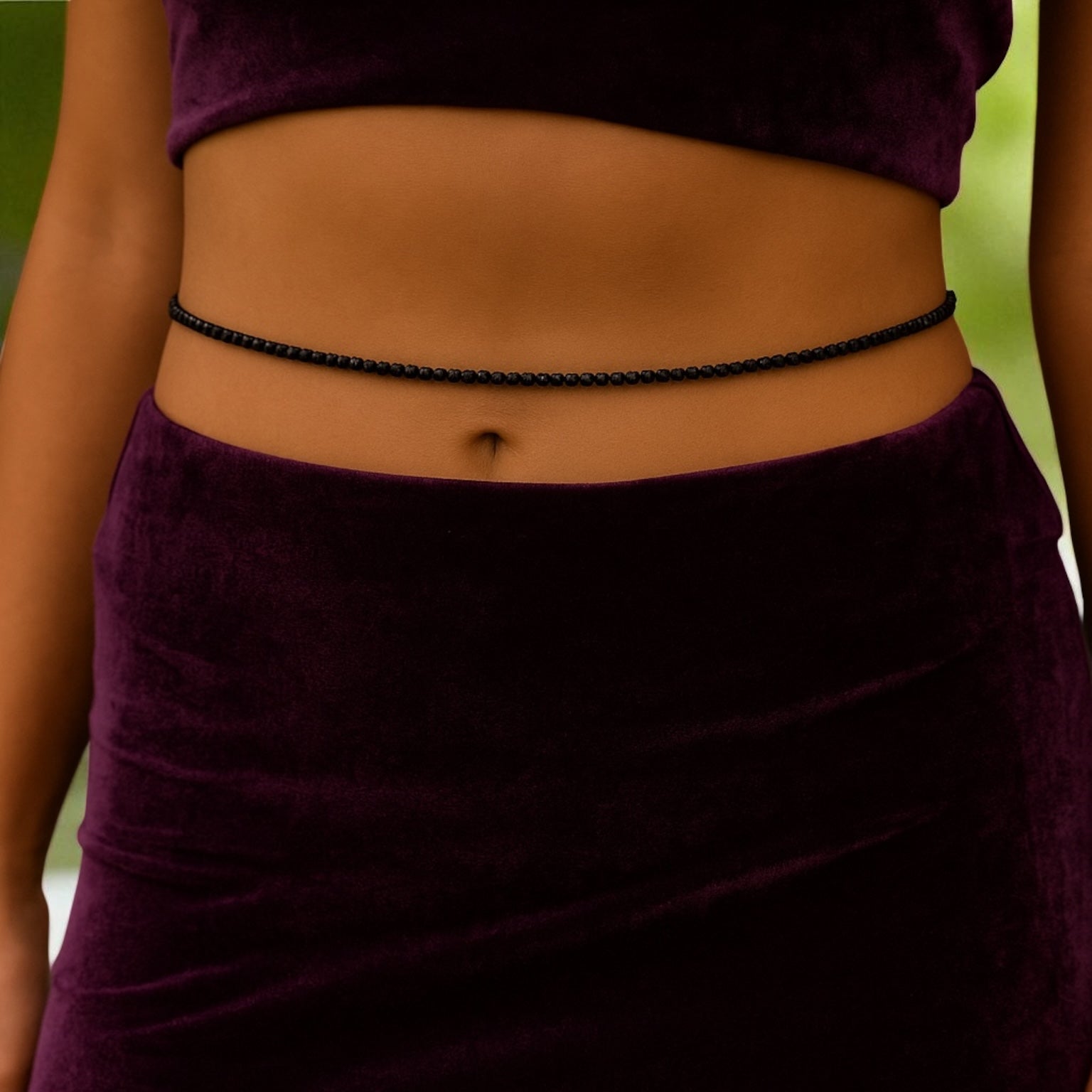 Minimalist Rhinestone Belly Chain – Gold, Silver, Black Crystal Waist Jewellery - Fatisha Boutique #