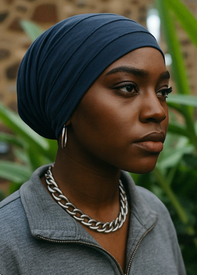 Satin Lined Double Layer Turban Beanie – Pre-Tied Cotton Headwrap Cap for Women - Fatisha Boutique #