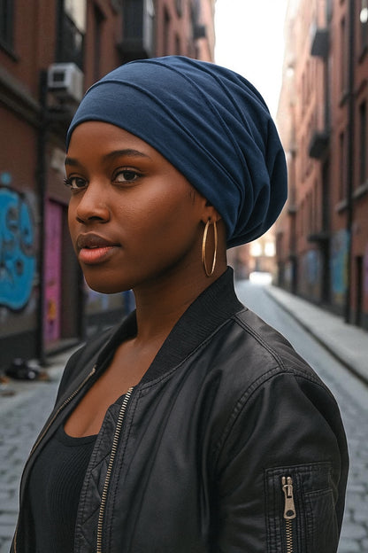 Satin Lined Double Layer Turban Beanie – Pre-Tied Cotton Headwrap Cap for Women - Fatisha Boutique #