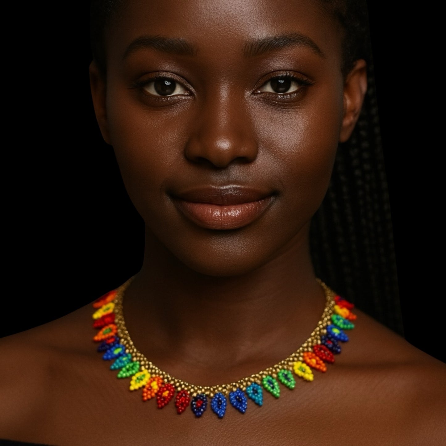 Authentic African Handmade Beaded Choker Necklace – Multicolour Ethnic Jewellery for Women - Fatisha Boutique #