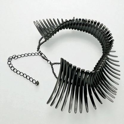 Bold Statement Tribal Collar Choker Necklace – African-Inspired Metal Neckpiece for Women - Fatisha Boutique #