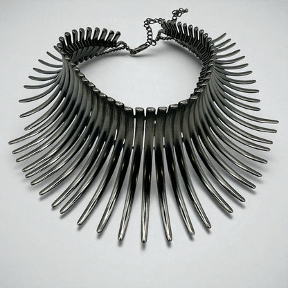 Bold Statement Tribal Collar Choker Necklace – African-Inspired Metal Neckpiece for Women - Fatisha Boutique #