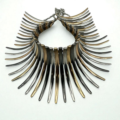 Bold Statement Tribal Collar Choker Necklace – African-Inspired Metal Neckpiece for Women - Fatisha Boutique #