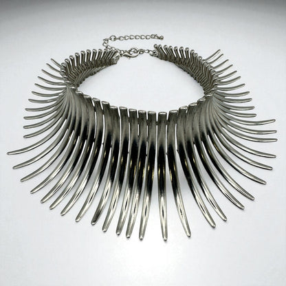 Bold Statement Tribal Collar Choker Necklace – African-Inspired Metal Neckpiece for Women - Fatisha Boutique #