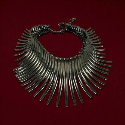 Bold Statement Tribal Collar Choker Necklace – African-Inspired Metal Neckpiece for Women - Fatisha Boutique #