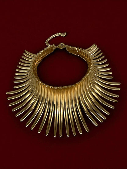 Bold Statement Tribal Collar Choker Necklace – African-Inspired Metal Neckpiece for Women - Fatisha Boutique #