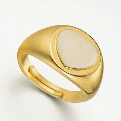 Colorful Heart-Shaped Pastel Adjustable Rings – Gold-Tone Copper Statement Jewellery - Fatisha Boutique #