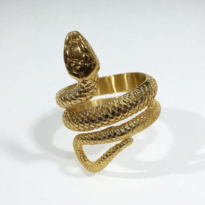 Bohemian 4-Piece Snake Statement Rings Set – Vintage Reptile Design - Fatisha Boutique #