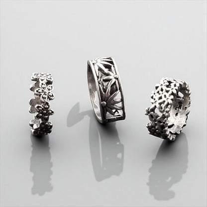 Set of 13 Boho Vintage Silver Rings – Celestial & Tribal Style Midi Finger Jewellery - Fatisha Boutique #