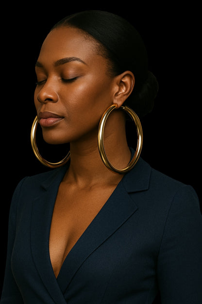 Oversized Big Hoop Earrings – Bold 11cm Alloy Statement Hoops for Women - Fatisha Boutique #