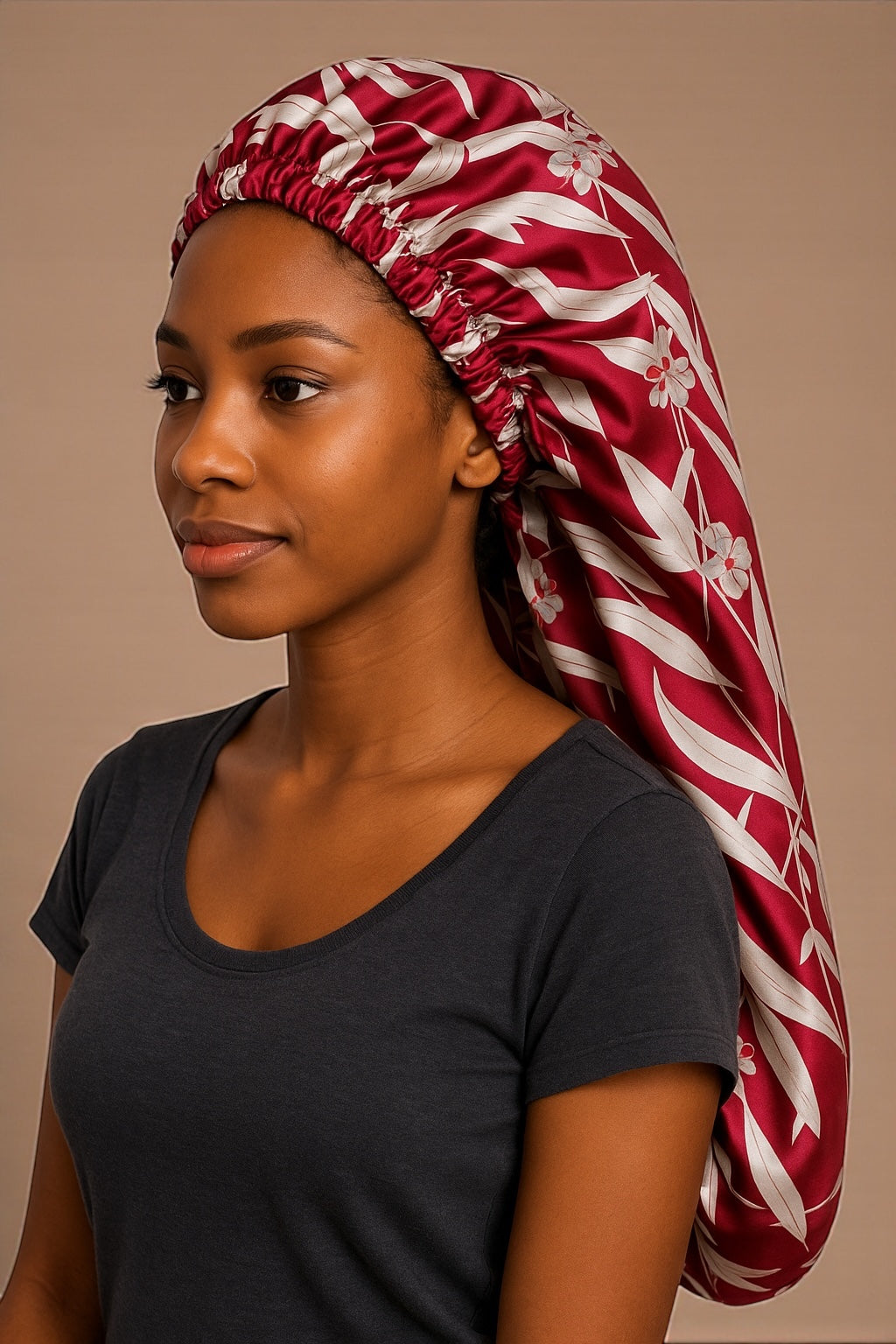 Double Layered Adjustable Satin Silk Bonnet Cap – For Long Hair, Braids & Locs - Fatisha Boutique #